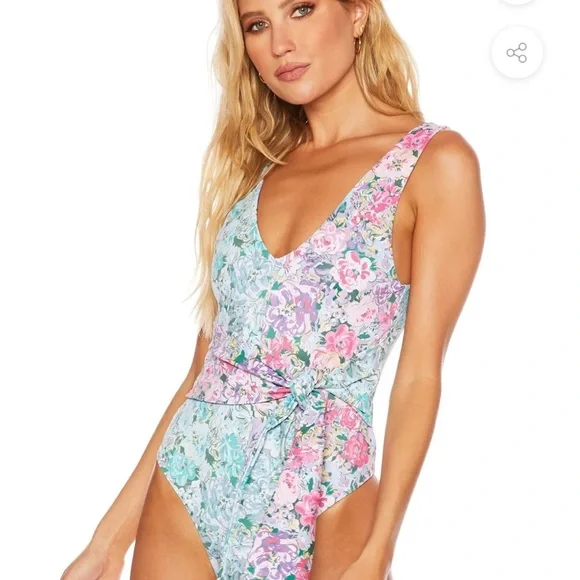 Beach Riot Pastel Floral One Piece Swimsuit - Picture 3 of 7